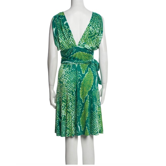 Diane Von Furstenberg wrap dress in teal, blue and green snake print - Picture 7 of 7